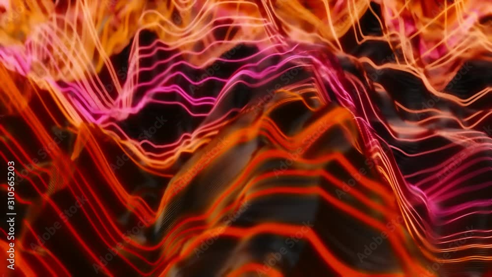 4K Abstract Neon Wavy Lines. Seamless Loop. 4K Abstract Neon Wavy Lines. Seamless Loop.