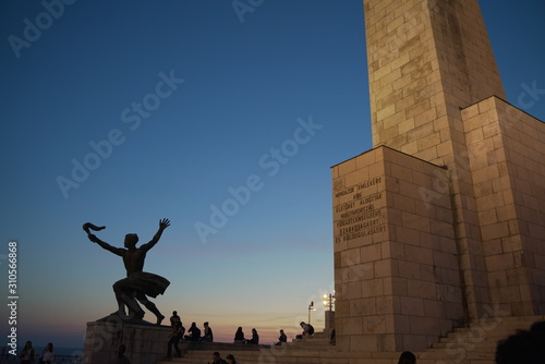 Shilouettte Statue of Liberty on the Gellert Hill, BUdapest, Hungari