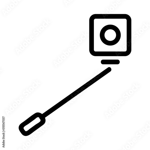 Action camera icon vector. A thin line sign. Isolated contour symbol illustration