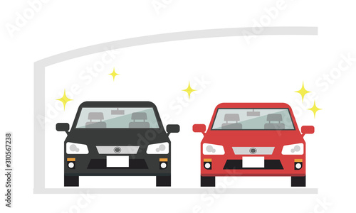 カーポート　車　紫外線　2台