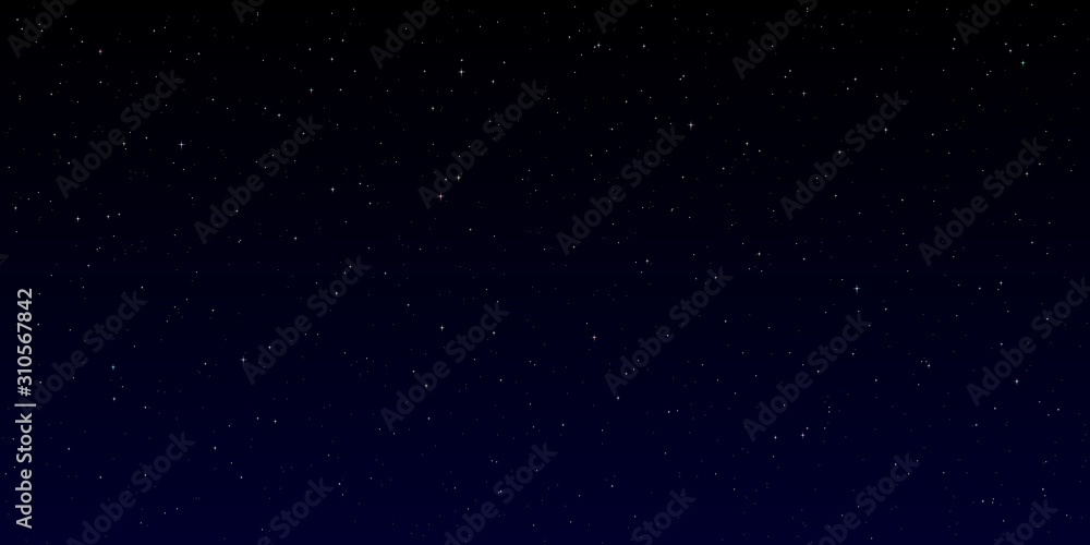 Starry sky, dark vector background.