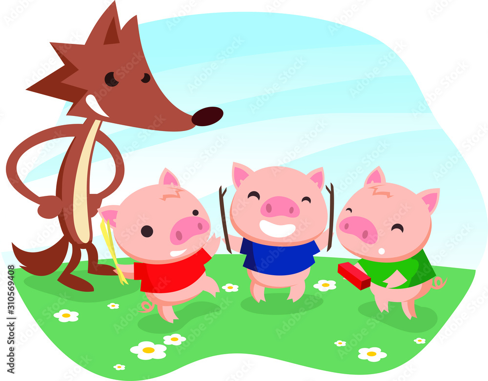 Obraz premium three little pigs