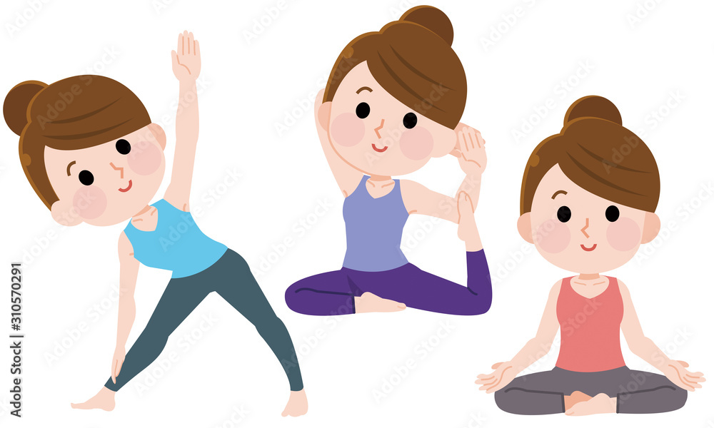 Fototapeta premium ヨガ ポーズ 女性 