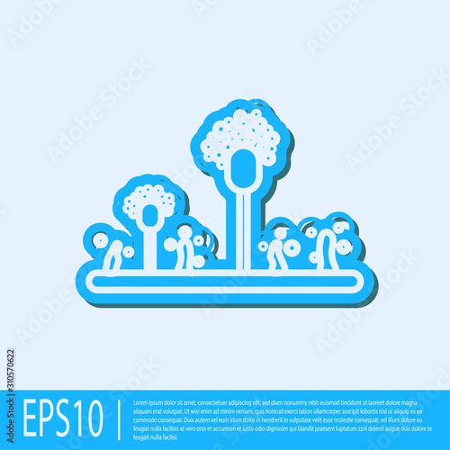 Blue line Mold icon isolated on grey background. Vector Illustration