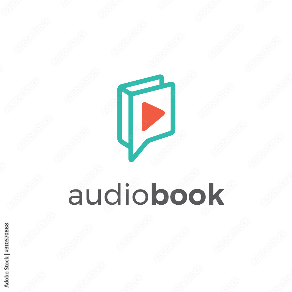 Audio Video Play Book E-book Learn Education Vector Illustration Logo Audio Video Play Book E-book Learn Education Vector Illustration Logo