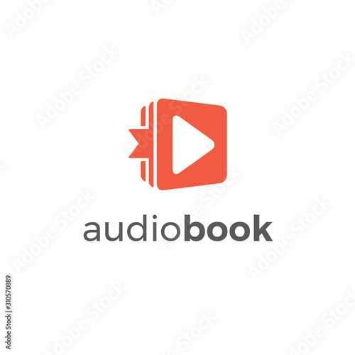 Audio Video Play Book E-book E-learning Learn Education Vector Illustration Logo