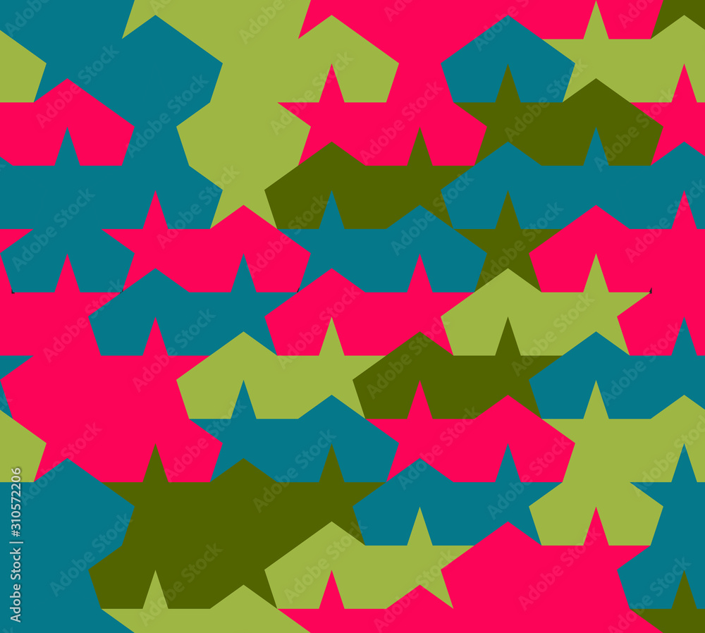 Colorful simple geometric stars seamless patterns Colorful simple geometric stars seamless patterns