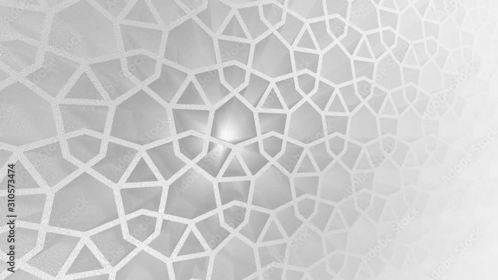 Information network texture, polyhedron in the fog. Slow motion honeycombs. Abstract background for business presentation. Information network texture, polyhedron in the fog. Slow motion honeycombs. Abstract background for business presentation.
