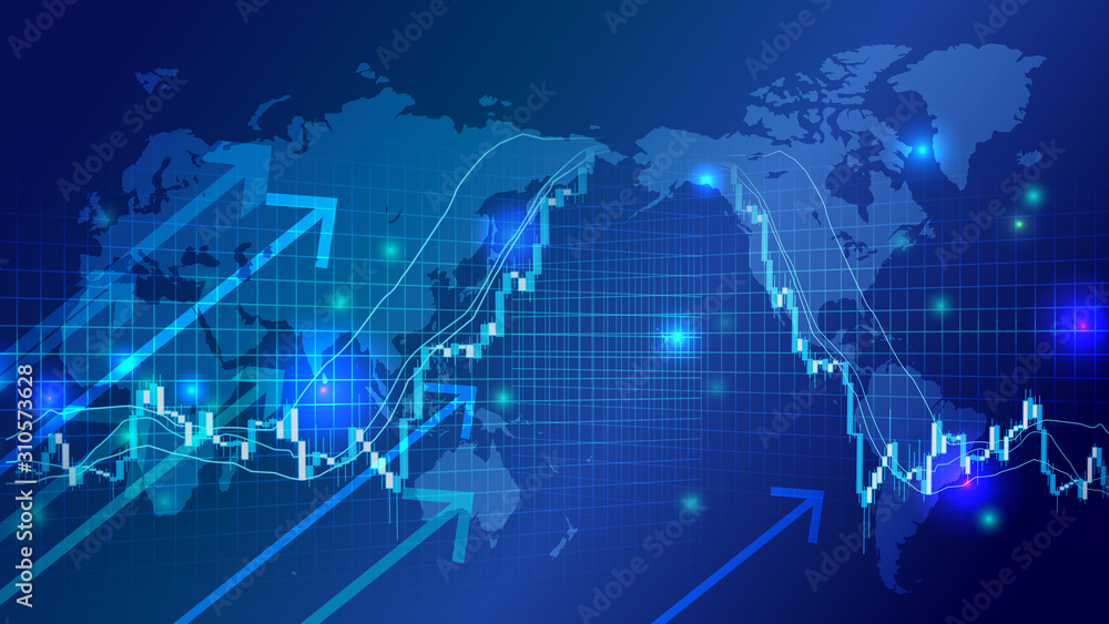 サイバーデジタル世界の株価チャートイメージ背景 サイバーデジタル世界の株価チャートイメージ背景