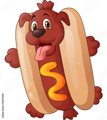 Hot dog puppy cartoon character