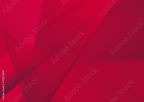 Abstract bright red hi-tech polygonal corporate background. Vector stripes minimal design