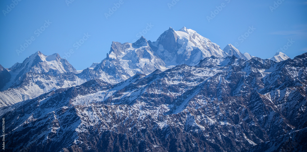 Mount Swargarohini as seen during a trek in Garhwal Himalayas. It symbolizes path to heaven .