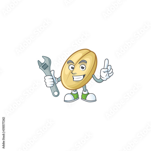 Smart and Professional Mechanic split bean cartoon character photo