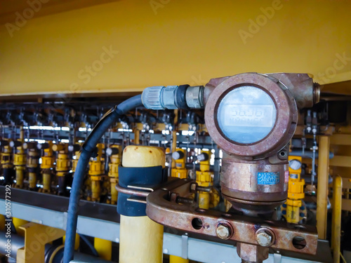 Digital pressure gauge of oil and gas in process controller, Programmable logic controller ,send signal to controller and reading pressure in system,electronic transducer send analog output to (PLC).