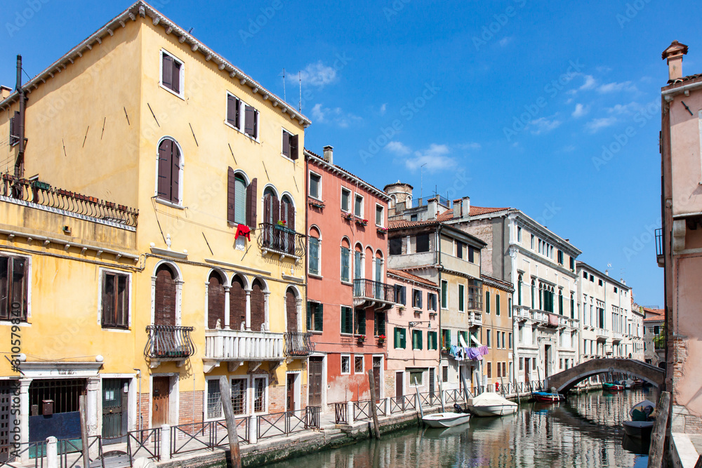 Canal and Buildings in Murano outside Venice