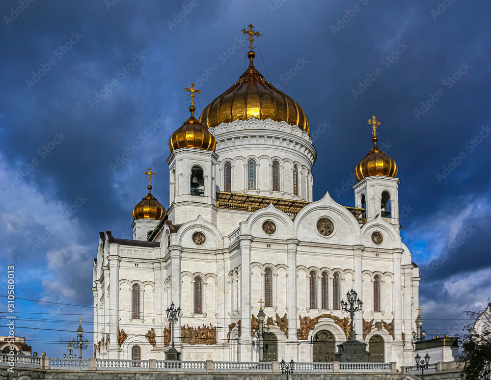 Famous orthodox Cathedral Of Christ the Savior in Moscow, Russia