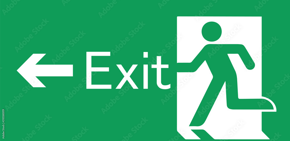Emergency Exit Sign. Vector illustration, flat design Emergency Exit Sign. Vector illustration, flat design