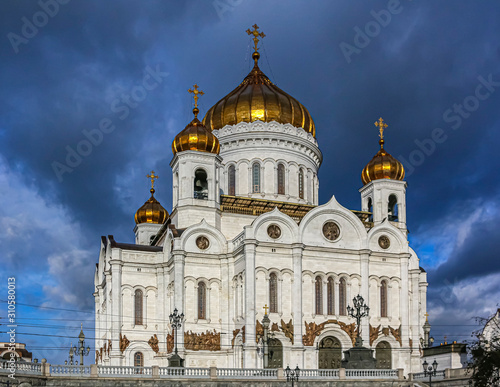 Famous orthodox Cathedral Of Christ the Savior in Moscow, Russia