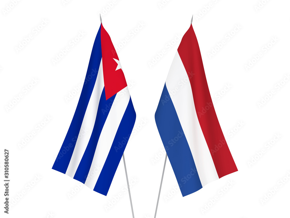 Netherlands and Cuba flags