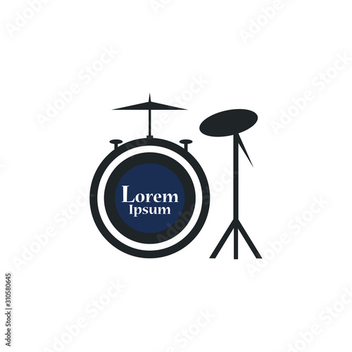 Drum logo icon design template. vector illustration. for business, educational, competition, concert use