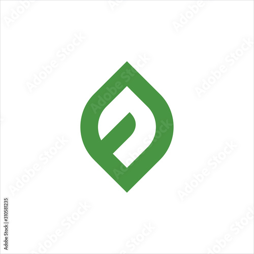 leaf letter f green logo vector