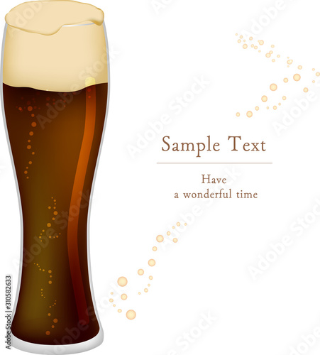 黒ビール_ご当地ビール_地ビール_グラス_ベクター_イラスト_お酒_アルコール