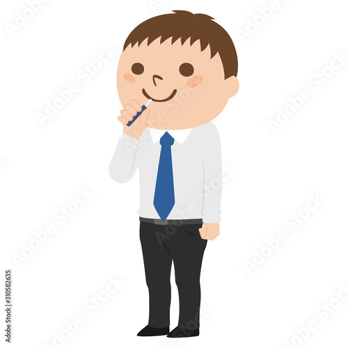 喫煙してる男性のイラスト 加熱式電子たばこを吸っている男性 Stock Vector Adobe Stock