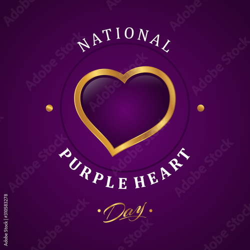 Luxury design purple heart appreciation day background