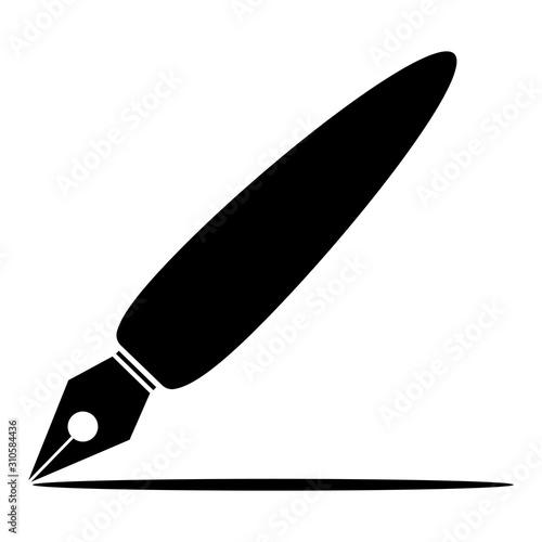 black pen with shadow vector