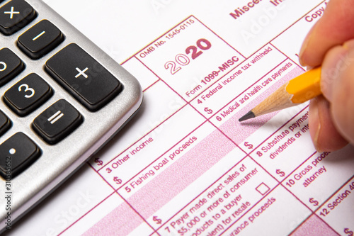 Tax Form 1099-misc on a white background.