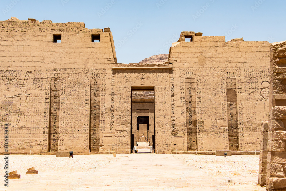 Temple Medinet Habu Egypt Luxor of Ramesses III is an important New Kingdom period structure in the West Bank of Luxor Temple Medinet Habu Egypt Luxor of Ramesses III is an important New Kingdom period structure in the West Bank of Luxor