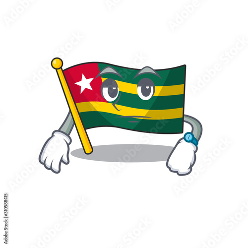 Waiting gesture flag togo Scroll on cartoon character design