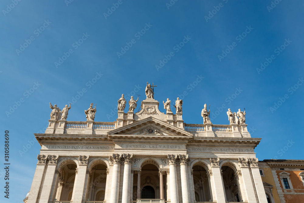 Top of facade of the Archbasilica of Saint John Lateran