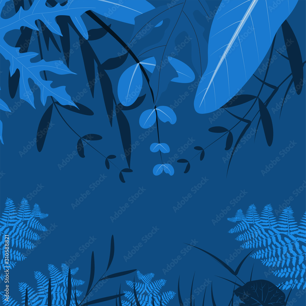 Leaves background with beautiful color blue classic Leaves background with beautiful color blue classic