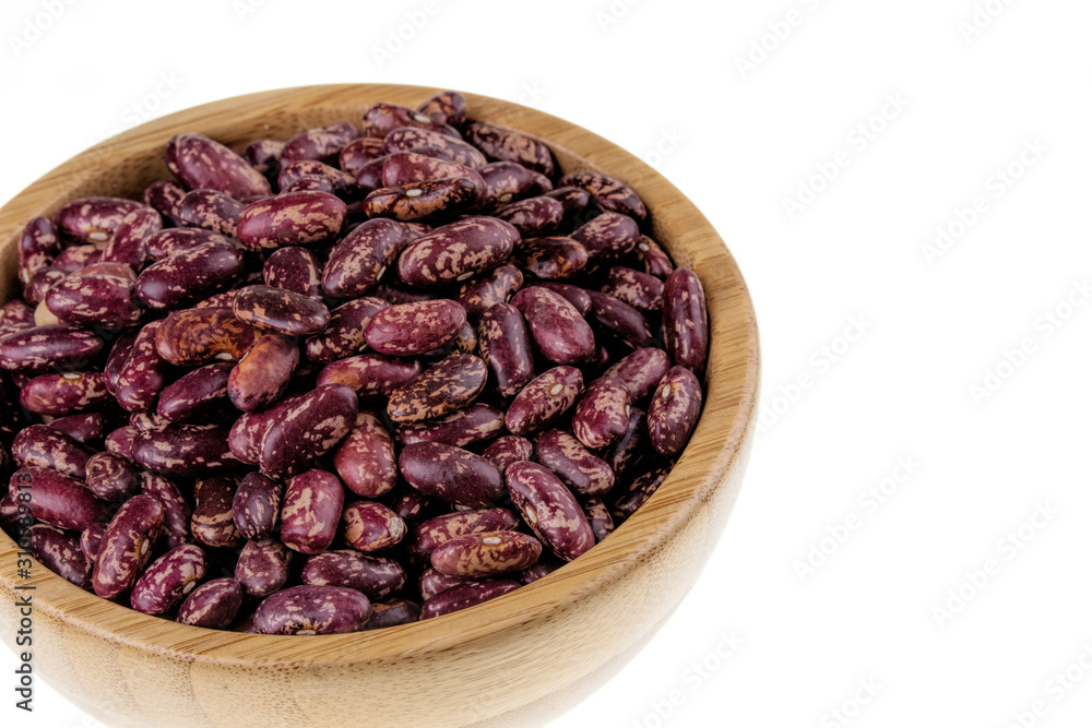Red speckled kidney beans isolated on a white background Red speckled kidney beans isolated on a white background