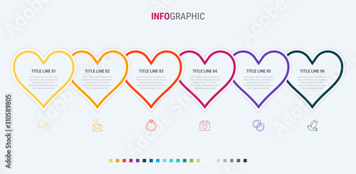 Vector infographics - valentines day, mothers day, wedding, love and romantic events. Warm palette.