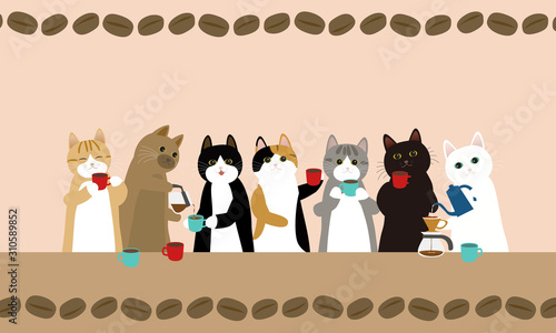 猫が美味しいコーヒーを淹れる　ねこカフェ © photopic