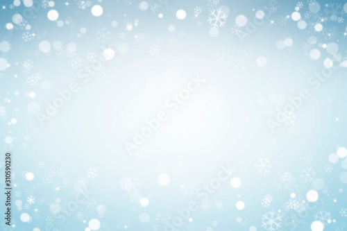 abstract winter background with snowflakes  Christmas background with heavy snowfall  snowflakes in the sky