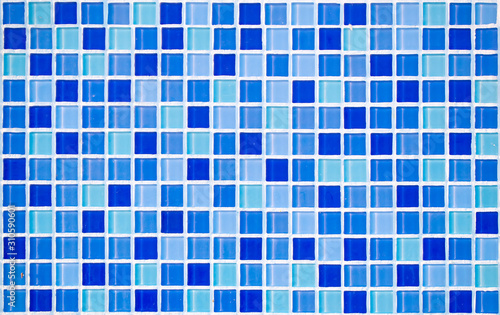 soft blue cyan Tile glossy mosaic Earthenware material in the bathroom