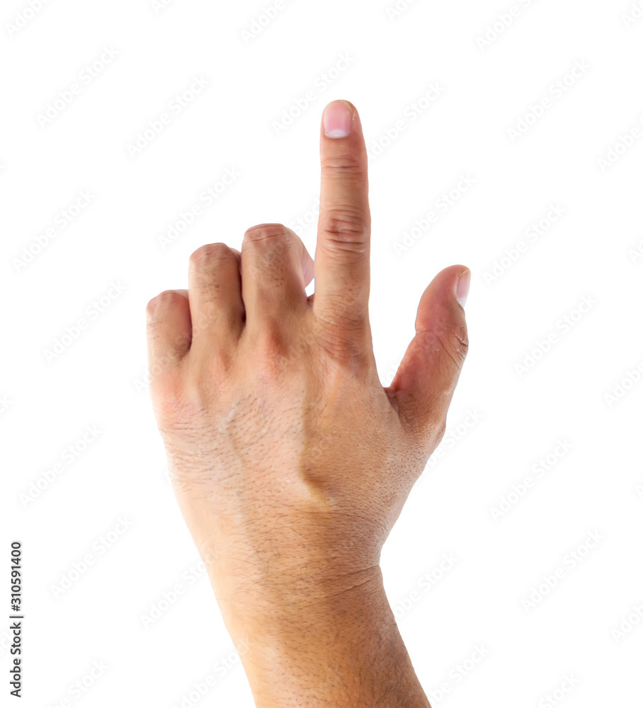 left man hand forefinger pointing isolate on white background left man hand forefinger pointing isolate on white background