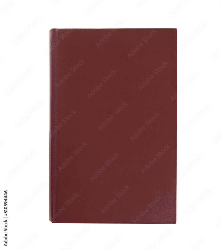 Closed color hardcover book isolated on white, top view Closed color hardcover book isolated on white, top view