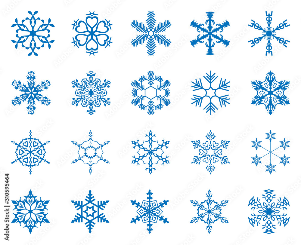 Snowflake vector set collection graphic clipart design
