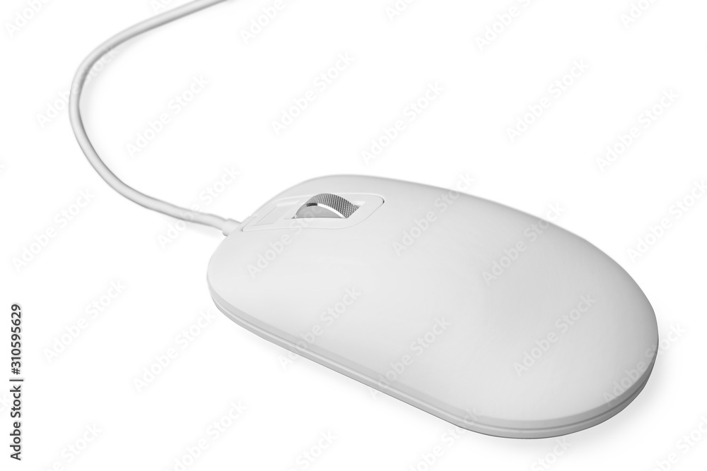Modern wired optical mouse isolated on white Modern wired optical mouse isolated on white