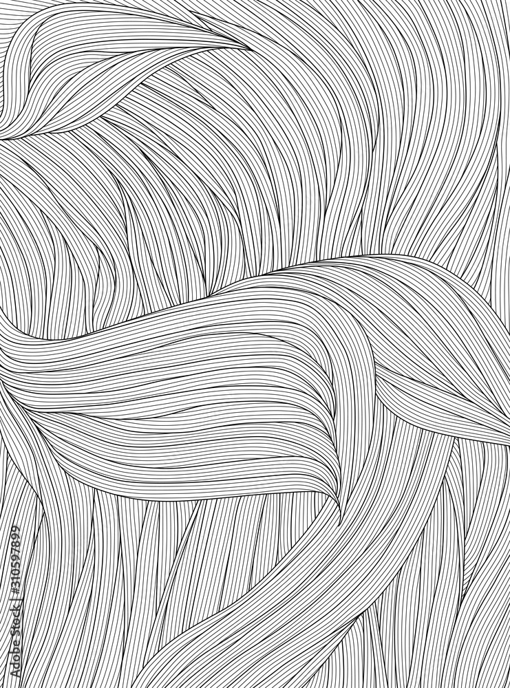 wave design black and white, Abstract