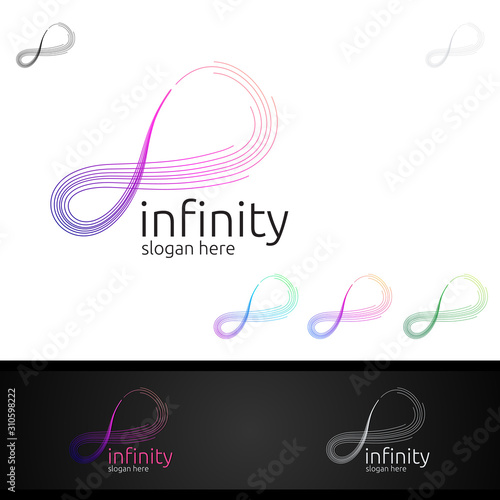 Infinity loop logo icon. Vector unlimited infinity, endless line shape sign