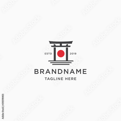Torii japan gate logo icon design template vector illustration