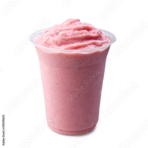 yogurt or strawberry yogurt ice drick on a background new.
