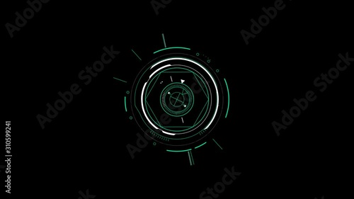 Sci-fi display circular elements, HUD futuristic user interface