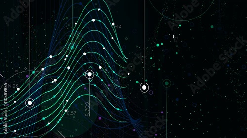 Linear graph showing statistics data growth, analytical indicator animation