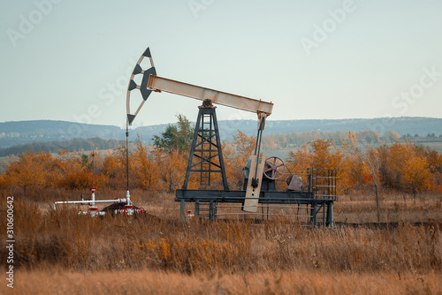 Oil pumpjack rig. Oil industry.